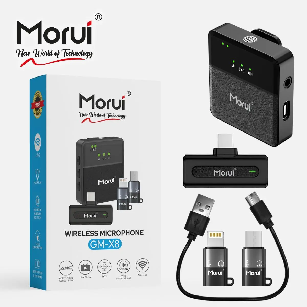 Morui GM-X8 Wireless Microphone for Professionals