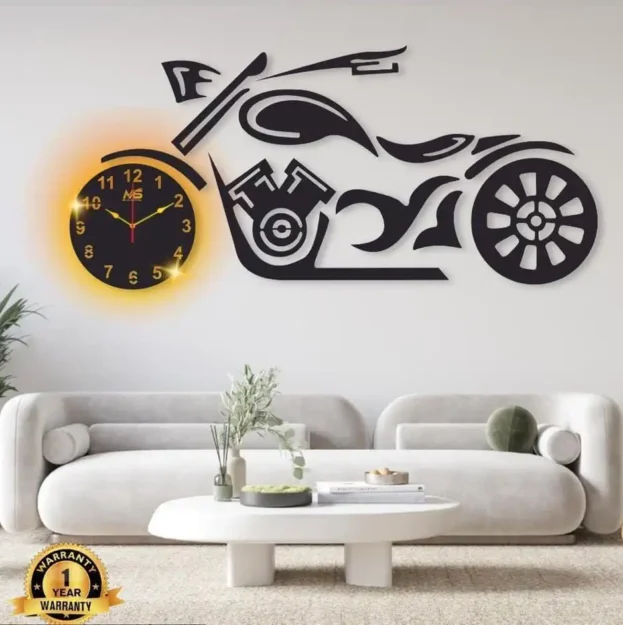 Bike Design MDF Wall Clock
