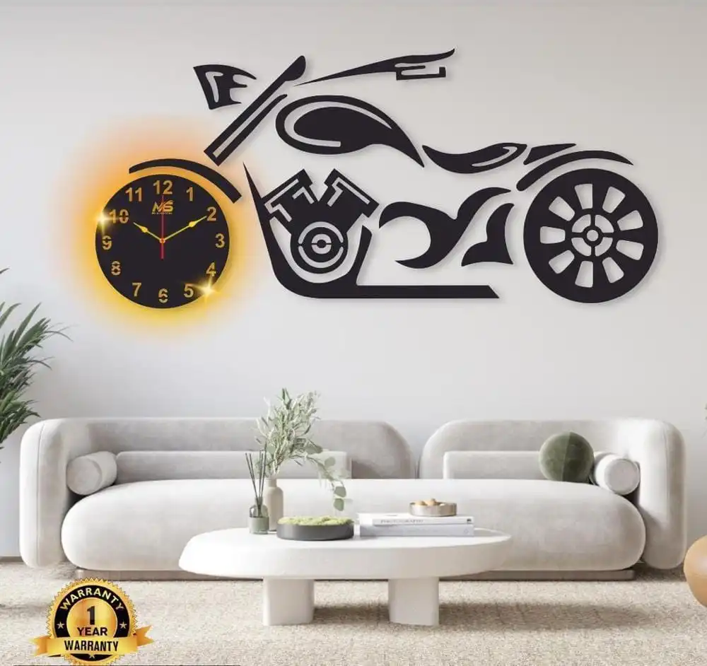 Bike Design MDF Wall Clock