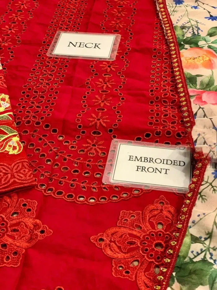 3 Pcs Women Unstitched Embroidered Suit