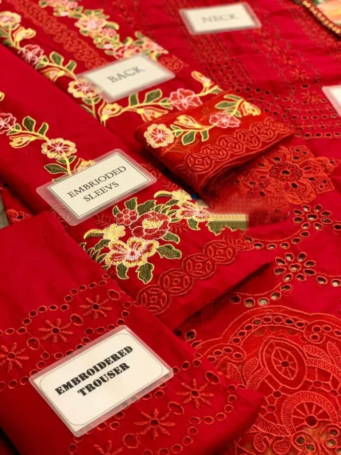 3 Pcs Women Unstitched Embroidered Suit
