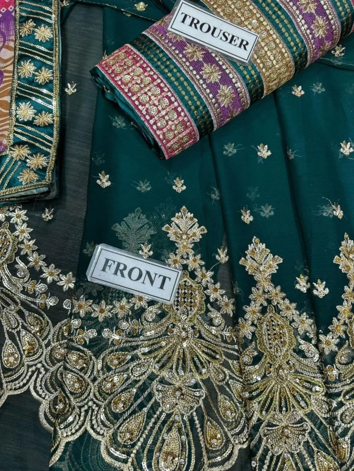 Chiffon Embroidered Suit
