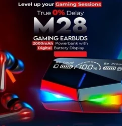 M28 Wireless Earbuds, Black – Bluetooth 5.1