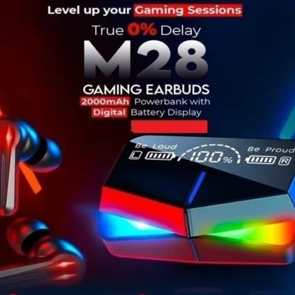 M28 Wireless Earbuds, Black – Bluetooth 5.1