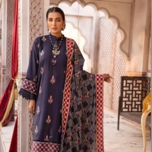 Women Unstitched Silk Karandi Suit