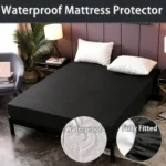 Waterproof Mattress Protector black | Fitted Breathable Mattress Cover
